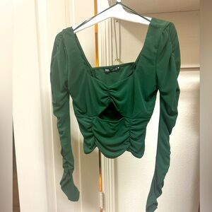Zara long sleeve crop top